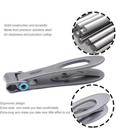 SZQHT 15mm Wide Jaw Nail Clippers for Thick Nails - Stainless Steel Ingrown Toenail Clippers for Men, Seniors & Adults - Sturdy & Sharp Design (Silver) - Buy Online on SooperMarket.com
