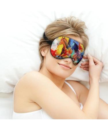 LynaRei Running Horse Sleep Mask Art Animal Painting Blindfold for Sleeping Elastic Blackout Eye Mask Cover for Full Night's Sleep Travel and Nap Style-1 - Buy Online on SooperMarket.com
