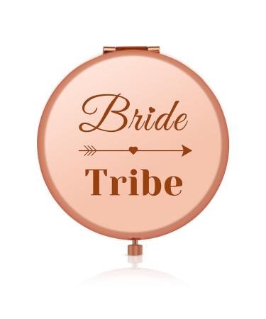 Jielahua Bride Tribe Gift Bridal Shower Gift Bridesmaid Proposal Gifts Wifey Gift Bridesmaid Gifts for Wedding Compact Pocket Makeup Mirror for Fiancee Women Friend Sister Bride to Be Gifts for Her