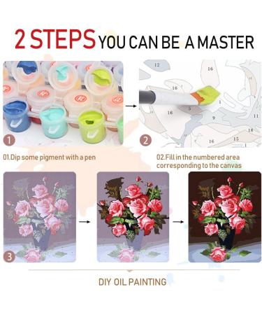 Amphol DIY Paint by Number Kit | Acrylic Painting for Adults and Kids | Easy Oil Painting Set | 16 x 20 | Home Wall Decor Gift | Blue Door Design - Buy Online on SooperMarket.com