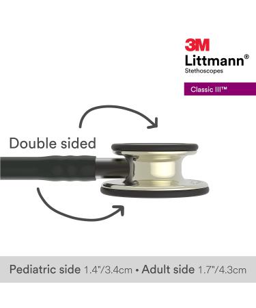 3M Littmann Classic III Stethoscope Champagne Finish | Black Tube | Smoke Stem | 69 cm - Buy Online on SooperMarket.com