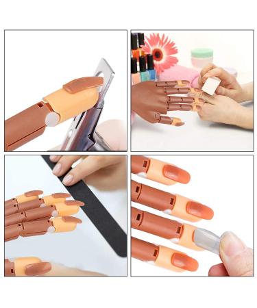 Flexible Nail Practice Hand with 200pcs Fake Nail Tips - Ideal for Beginners to Practice Nail Art & Skills - Type A - Buy Online on SooperMarket.com