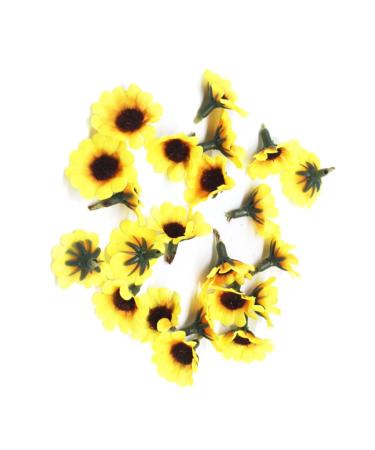 Cabilock 50pcs Fake Flower Head Sunflower Headband Sunflower Decor Sunflower Craft Ornament Clothing Box