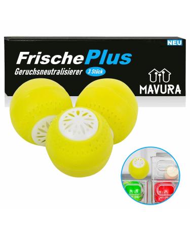 FrischePlus Natural Odor Neutralizer Refrigerator Balls Activated Carbon Odor Remover Set of 3