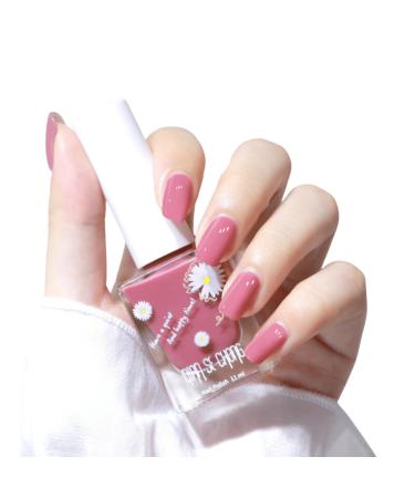Trendyfave Pink Nail Polish Long Lasting Nail Varnish Pastel Quick Dry Nail Polish Nail Polish Non-Toxic Water Based Formula Nail Polish for DIY Nail Art No Need Baking