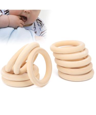 65mm Unfinished Wooden Rings - Natural Baby Teething Circles for Crafts 10 Pack - Buy Online on SooperMarket.com