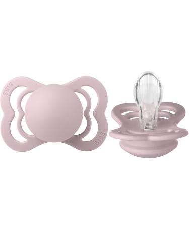 BIBS Supreme Baby Pacifiers | BPA-Free Silicone Pacifier | Made in Denmark | Set of 2 Soothers (Pink Plum  0-6 Months)