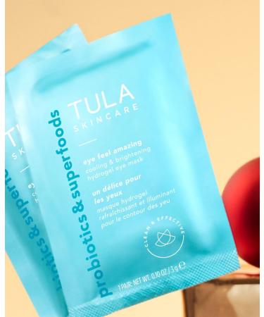TULA Skin Care Eye Feel Amazing Hydrogel Eye Masks | Cooling & Brightening Puffiness Relief | Hyaluronic Acid Niacinamide Caffeine & Chamomile | 4 Packets - Buy Online on SooperMarket.com