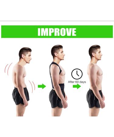 Fourket Humpback Correction Belt Posture Corrector Adjustable Back PU Material Suitable for Men and Women Size M Black - Buy Online on SooperMarket.com