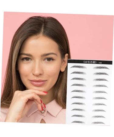 Baluue 2 Pairs Eyebrow Makeup Tools Hair-like Simulation Eyebrow Sticker Artificial Eyebrow Patch 21.00X15.00X0.01CM Black - Buy Online on SooperMarket.com