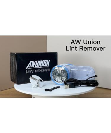 AW Union USB Powered Fabric Shaver & Lint Remover – Efficiently Remove Lints from Clothes Upholstery | 70 Cord & 2 Replacement Blades – Blue - Buy Online on SooperMarket.com