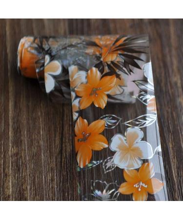 Nail art - nail foil - transfer foil - colorful/silver/transparent - flowers - 1400-YC439