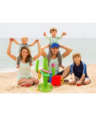 UNIME Inflatable Cactus Ring Toss Game Set Target Toss Floating Swimming Ring Toss Includes Inflatable Cactus 4 Color Rings for Fiesta Party Accessories Hawaiian Pool Beach Party Decoration Supplies - Buy Online on SooperMarket.com