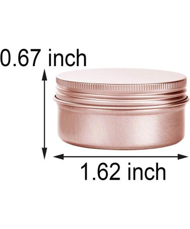 20 Pcs Rose Gold 0.5-Ounce Aluminum Tin Jars - Refillable Containers for Cosmetic, Lip Balm, Cream - 15 ml Screw Lid Round Tin Bottles - Buy Online on SooperMarket.com
