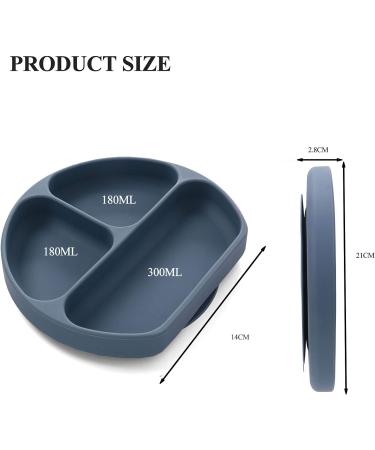 Baby Silicone Suction Divided Plate Non-Toxic, BPA-Free, Waterproof, Dishwasher Safe Easy to Clean Pink - Buy Online on SooperMarket.com