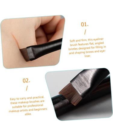 Baluue 6 Sets Eyeliner Brush Makeup Brush Eye Liner Wands Eyebrow Brush Spoolie Ear Black Wood - Buy Online on SooperMarket.com