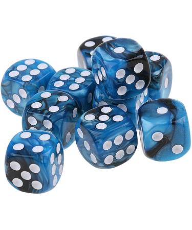 Yiotfandoll 10PCS Polyhedral Dice Set - 16mm Acrylic Dice for RPG, MTG, DND - Blue Black Color - Table Games - Buy Online on SooperMarket.com