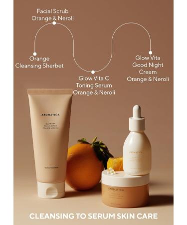 AROMATICA Glow Vita Goodnight Cream - Anti-Aging Night Moisturizer with Vitamin C & 5% Niacinamide for Face & Neck 3.1fl oz/90g - International Shipping Available - Buy Online on SooperMarket.com