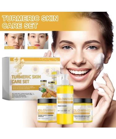 GeRRiT 3 In 1 Turmeric Glow Combo Skincare Set Turmeric Glow Face Wash Turmeric Scrub Turmeric Firming Moisturizing Cream Hydration Glowing Skin Set Skincare Gift Set for Women - Buy Online on SooperMarket.com
