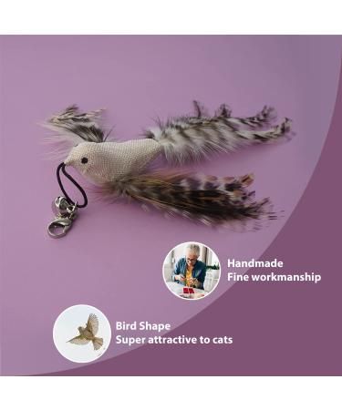 2022 Cat Feather Toy Set - Interactive Kitten Toys with Elastic Wand and Refill Feathers - Indoor Cat Play and Exercise - Buy Online on SooperMarket.com