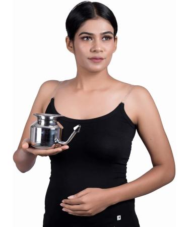 304 Grade Stainless Steel Ayurvedic Jal Neti Pot for Sinus Congestion and Nasal Cleansing - Buy Online on SooperMarket.com