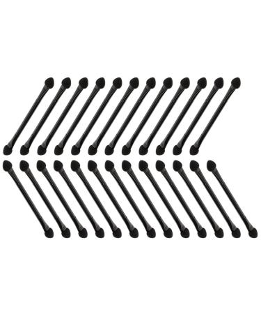 BELLIFFY 25 Pcs Dual Ended Makeup Brush Black Makeup Plastic Eyeshadow Sponge Brush