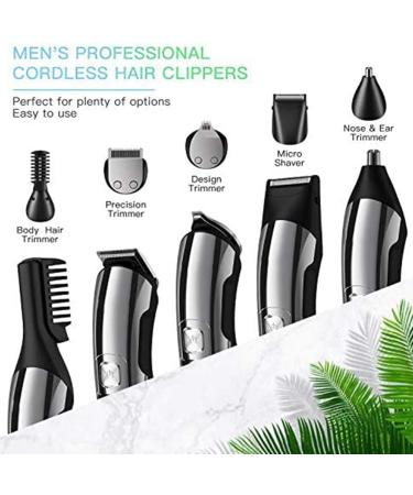 Dawafit Men's Beard Trimmer Cordless Hair Clipper Waterproof Body Nose Ear Cutting Shaver USB Rechargeable LED Display - Buy Online on SooperMarket.com