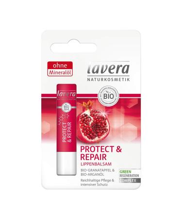 lavera Lip Balm Repair Instant Relief Organic Pomegranate & Brazil Nut Vegan Organic Skin Care Natural & Innovative Cosmetics 4.5g