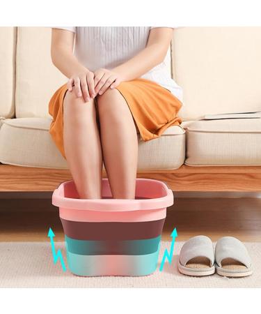 Yusseqdd Collapsible Foot Bath Basin - Multifunctional Large Capacity Foldable TPE Bucket for Home & Salon Use - Light Blue - Buy Online on SooperMarket.com