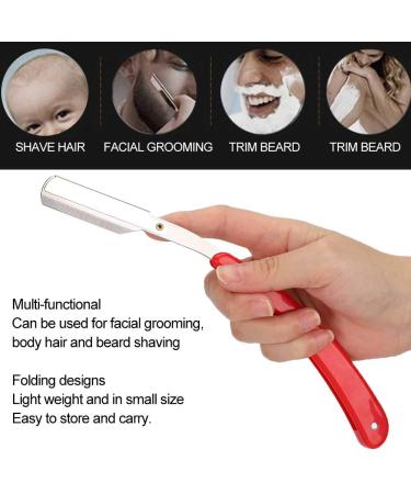 Professional Foldable Beard Razor Set - 2pcs Manual Shaving Tool for Precision Grooming - Buy Online on SooperMarket.com
