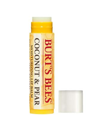 Burt's Bees 100% Natural Moisturizing Lip Balm Coconut & Pear with Beeswax & Fruit Extracts - 4 Tubes White