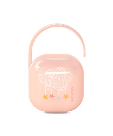 Suavinex pacifier holder for baby pacifier box for 2 pacifiers pacifier bag 0 months storage pacifier holder case with flexible handle color dreams pink dreams - pink