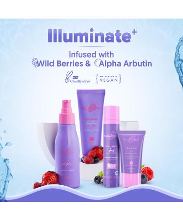 Illuminate+ Oil Free Face Moisturizer | Wild Berries & Alpha Arbutin | Deep Moisturizing & Natural Glow | Non-Sticky & Non-Oily | 3.38 Fl Oz/100ml | International Shipping Available - Buy Online on SooperMarket.com