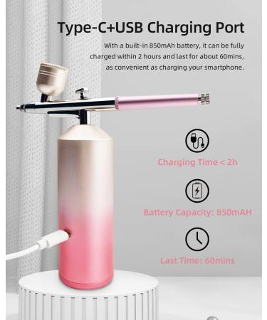 Portable Cordless Airbrush Kit for Makeup & Skin Rejuvenation | Rechargeable Beauty Airbrush with 0.3mm Nozzle & Compressor | 23psi Spray Gun for Salon Use | Lady's Gift Idea - Buy Online on SooperMarket.com