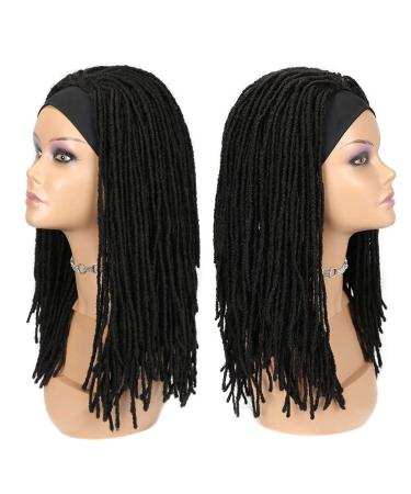 Lady Miranda Black Dreadlock Headband Wig for Women and Men - Medium Twist Afro Synthetic Dreadlock Wig - Buy Online on SooperMarket.com