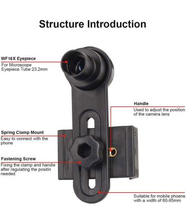 Celticbird Microscope Smartphone Camera Adapter | Built-in WF 16X Eyepiece Accessory - Buy Online on SooperMarket.com