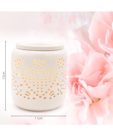 Candle Brothers Electric Scent Lamp - Ceramic White Romantic Design | Perfect Gift for Friends & Family | Ideal for Office Bedroom Yoga - Buy Online on SooperMarket.com