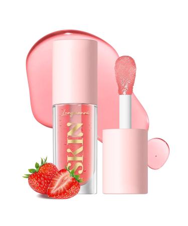 2Pack Hydrating Lip Glow Oil - Plumping Lip Tint, Glossy Balm Set - Strawberry + Cherry - Buy Online on SooperMarket.com
