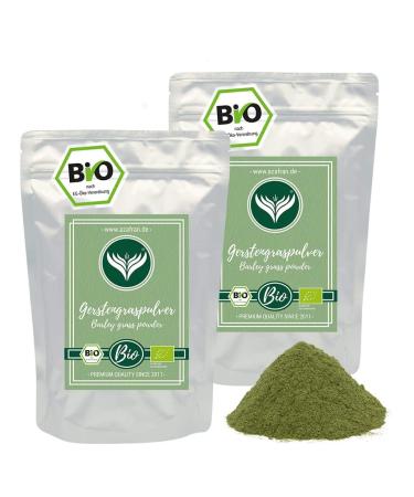 Azafran ORGANIC barley grass powder barley grass powder from natural cultivation in DE or AT 1kg 500 g (pack of 2)