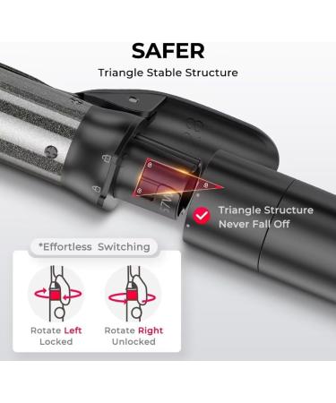 TYMO Curling Iron Set - 3 in 1 Professional Ionic Hair Curler with 5 Temp Settings Dual Voltage & Fast Heating for Defined Curls & Beach Waves - Travel Friendly Black - Buy Online on SooperMarket.com