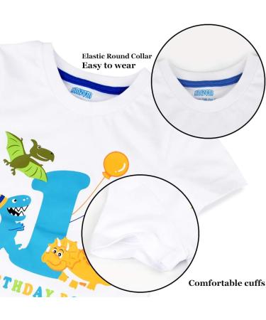 AMZTM 1st Boy Dinosaur Birthday Shirt for Toddler Baby - First Birthday Outfit - Size 90 White - Buy Online on SooperMarket.com