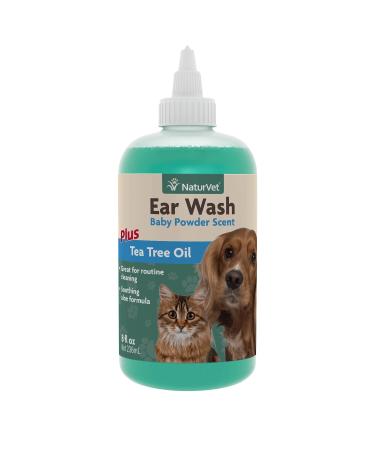 NaturVet Ear Wash Plus Tea Tree Oil Baby Powder Scent 8 fl oz (236 ml)