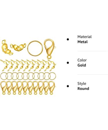 450-Piece Jewelry Making Kit - Bead Tips, Jump Rings, Lobster Clasps for DIY Crafts (Gold) - Buy Online on SooperMarket.com