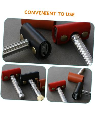 Buy Hemoton Leather Sheath Razor for Men | Portable Shaving Tool | High-Quality Facial Razor & Blades - 1 Piece Black - Buy Online on SooperMarket.com