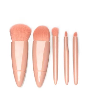 MJ JOMAY Mini Makeup Brush Set with Mirror - Professional Travel Set for Face, Eyebrow, Blush, and Lip Gloss - Pink - Buy Online on SooperMarket.com