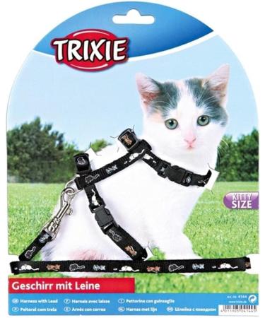 Trixie 4144 Kitten Harness with Leash - Adjustable Nylon 21-33 cm Assorted Colors - Comfortable & Safe Pet Gear - Buy Online on SooperMarket.com