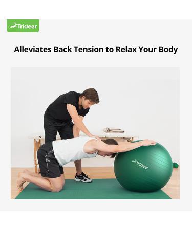 Trideer Exercise Ball for Physical Therapy and Fitness - Green, L (23-26 inches) - Swiss Ball for Rehab, Core Strength, Yoga, Balance, and Flexibility - Buy Online on SooperMarket.com