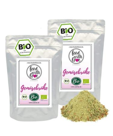 Azafran organic vegetable broth (vegetable bouillon vegetable soup) broth without yeast glutamate fat flavor enhancer - salt arm 2kg / 88 liters 2 kg (1 Pack)