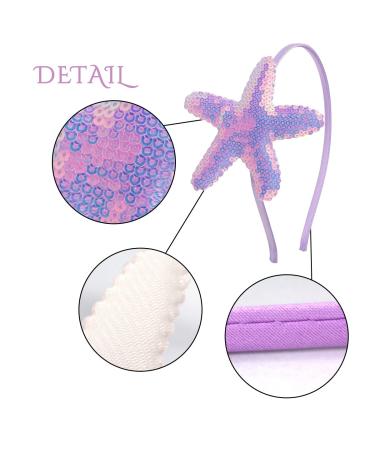Totelux Starfish Sequins Headband - Light Purple Hair Accessories for Women & Girls | Ideal for Birthday, Wedding & Party Supplies - Buy Online on SooperMarket.com