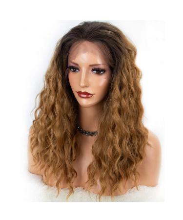 SHIYID Natural Brown Lace Front Wig | Loose Curly Style with Natural Hairline | Long Synthetic Wig for Women - Buy Online on SooperMarket.com
